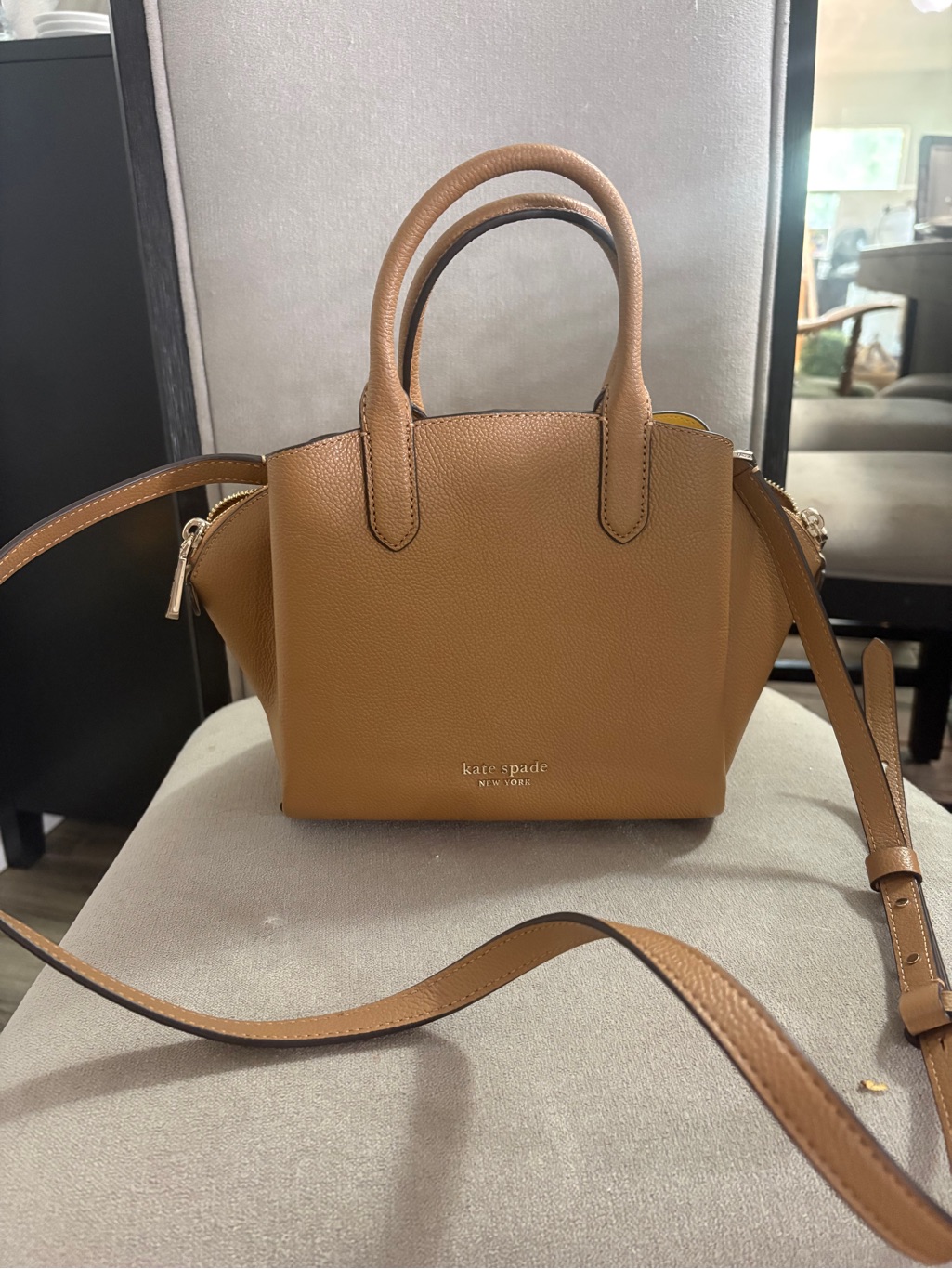 Kate Spade Tan Pebbled Leather Mini Satchel